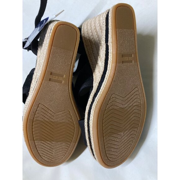 Toms Madelyn Braided Wedge Sandal for Women - Black, Size 6, New with Tag - Picture 3 of 8